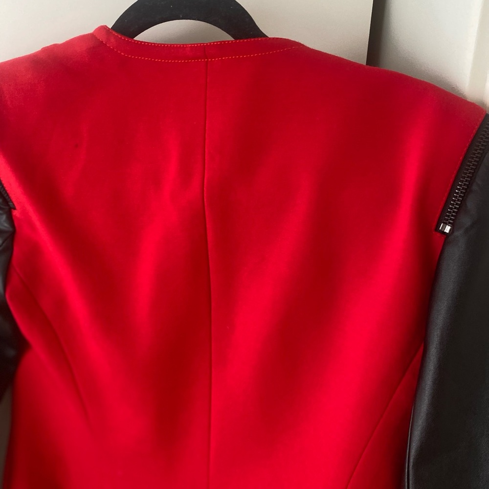 Red and black leather blazer- VINCE CAMUTO - Picture 6 of 10